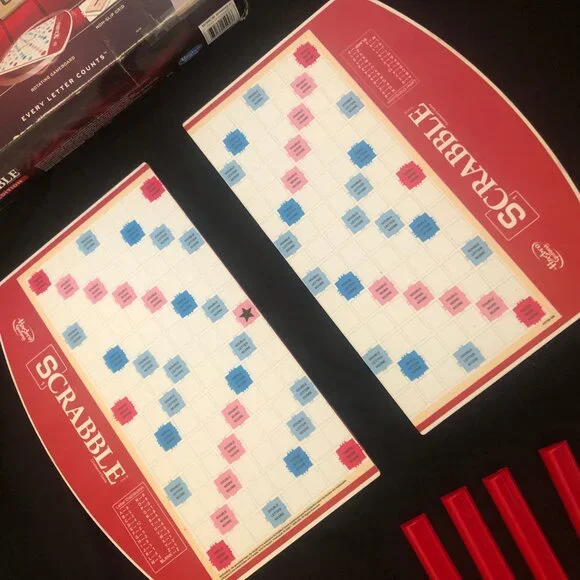 Scrabble Game Deluxe Edition Rotating Board Game & Carry Case - Picture 2 of 15